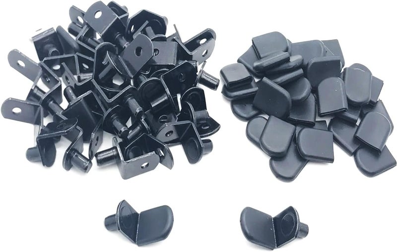 MYYZMY 80 Pcs L-Shaped Clips 1/4 Inch Shelf Support Pegs, Shelf pins with Rubber Sleeve for Shelf Bracket Pegs, Black - Image 5